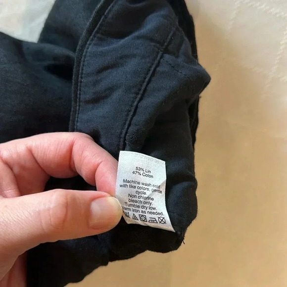 J. Crew 4" scalloped linen shorts Black super cute size 14 EUC - Picture 4 of 5